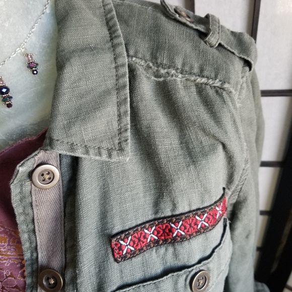 Aero army crochet green boho jacket - Picture 3 of 8